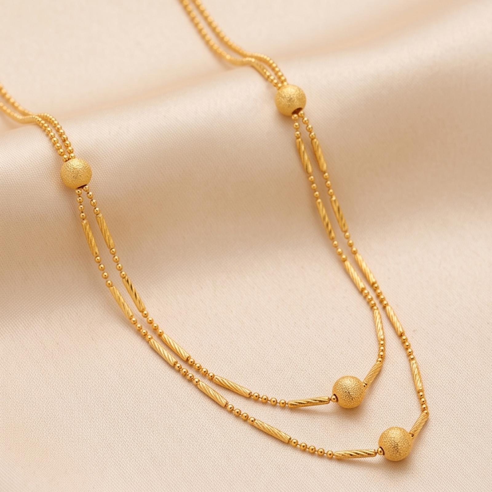 Pure Brilliance in 22K Yellow Gold: A Lightweight Necklace Crafted for Everyday Luxury - Image 4