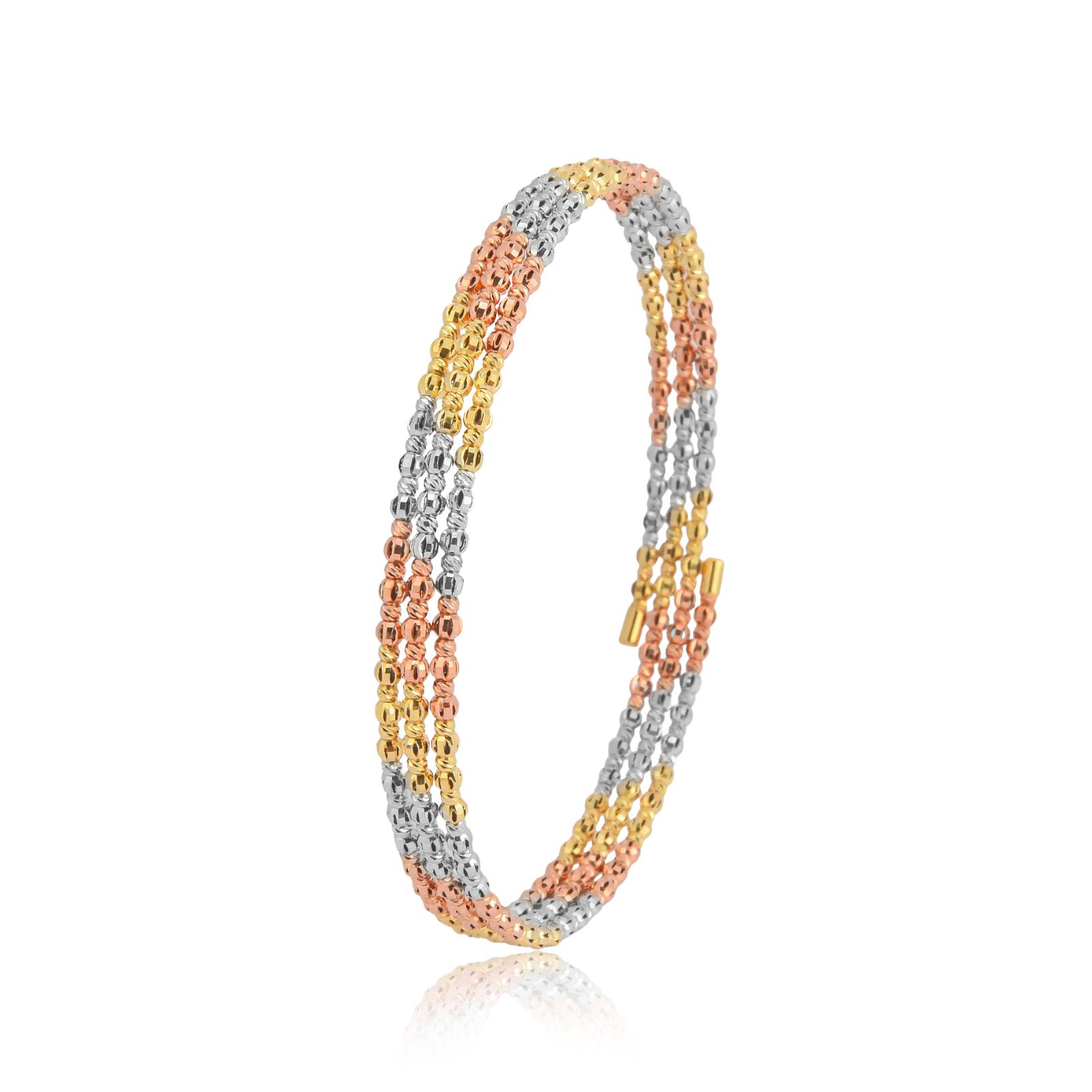 Elevate Your Elegance with the Stunning Spring Bangle Featuring Beats Design in 18K Gold Exclusively at Bafleh Jewellery - Image 5