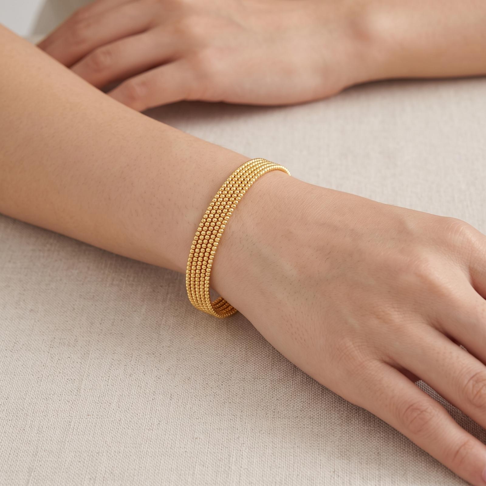 Where Timeless Beauty Meets Modern Simplicity Lightweight 18K Gold Bangle Available Only at Bafleh Jewellery - Image 4
