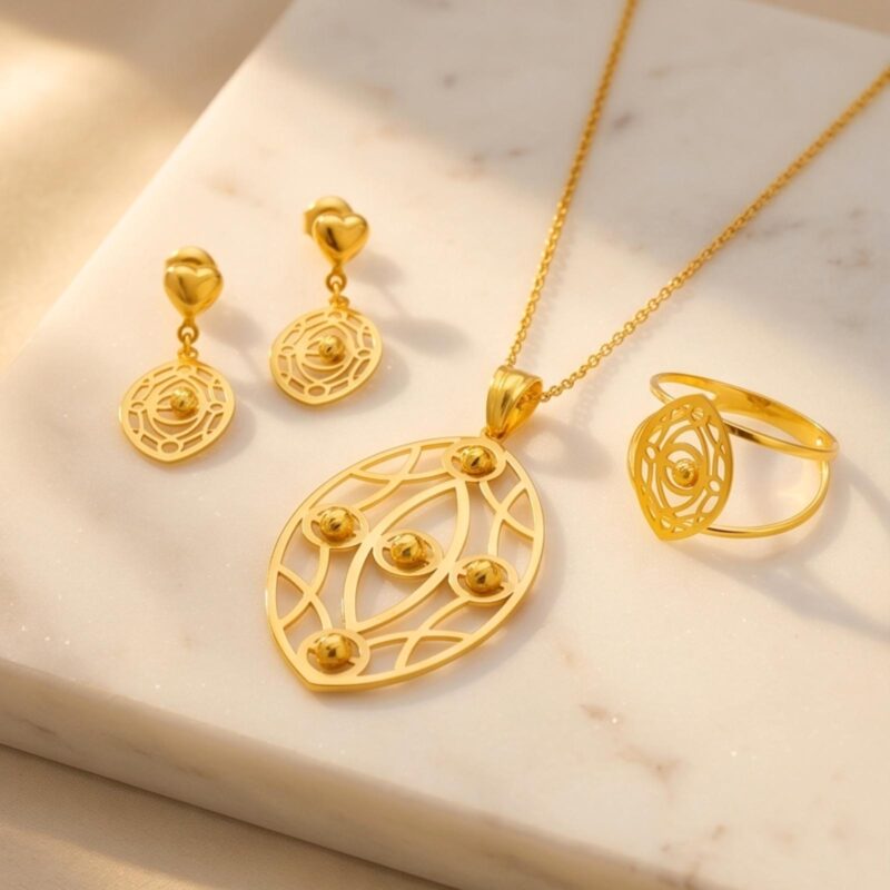 Discover the Beauty of Pure 21K Gold Pendant Sets