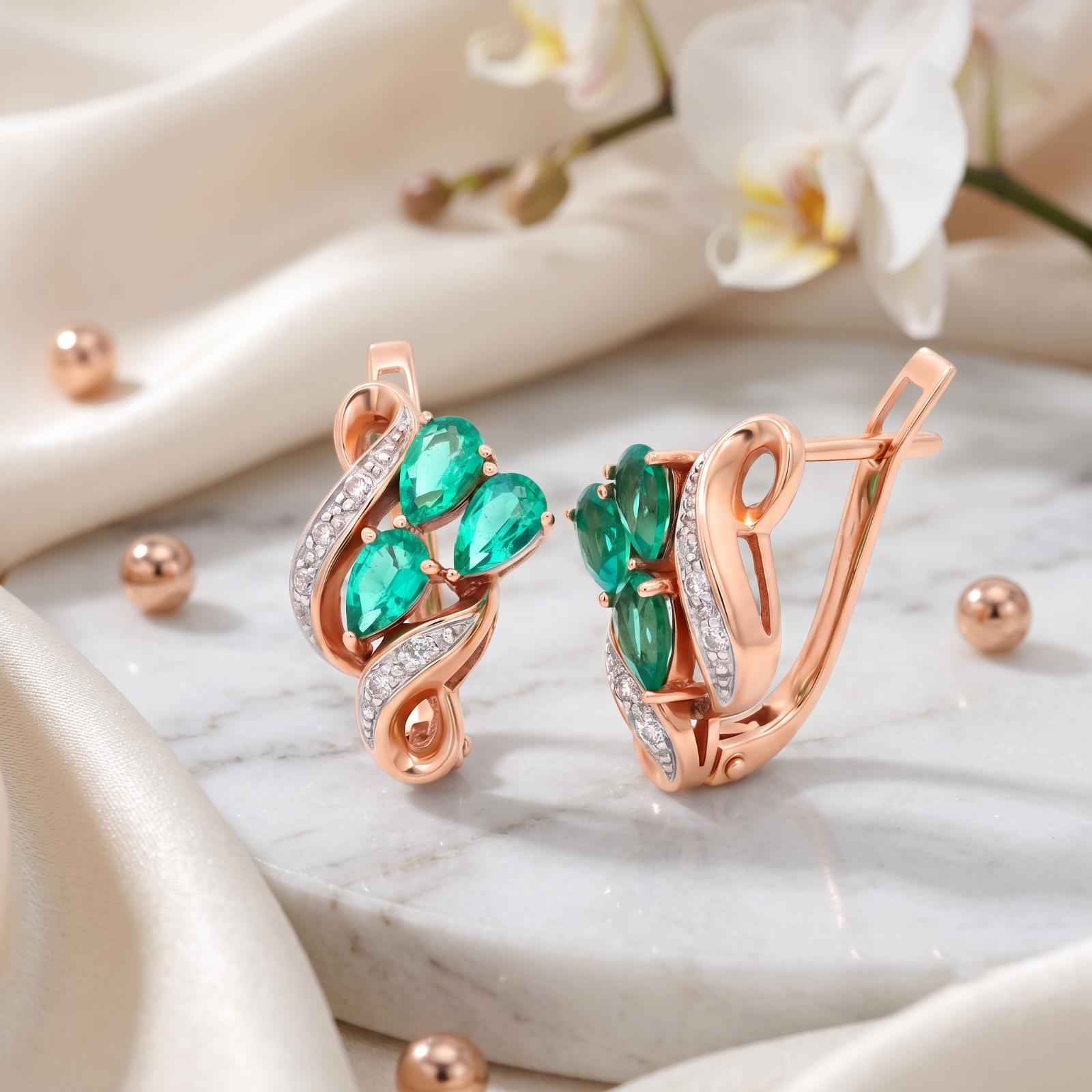 Emerald Diamond Earrings 3 Stunning 14K Gold Variants - Image 4