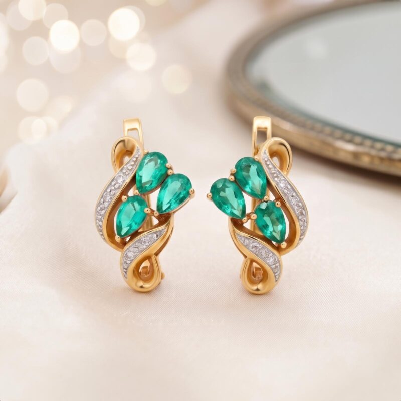 Emerald Diamond Earrings 3 Stunning 14K Gold Variants