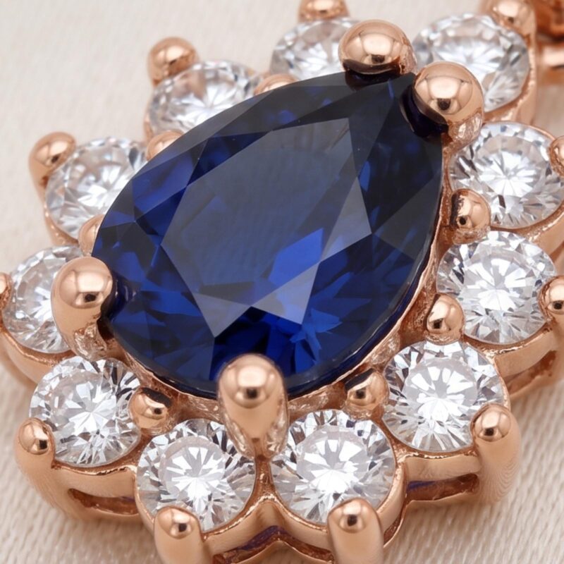 Alternative view of Natural Sapphire & Diamond 18K Gold Jewellery | Bafleh Jewellery