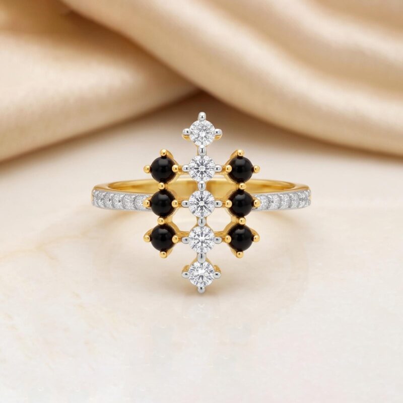 Natural Diamond Mangalsutra Ring 18K Gold | Bafleh Jewellery
