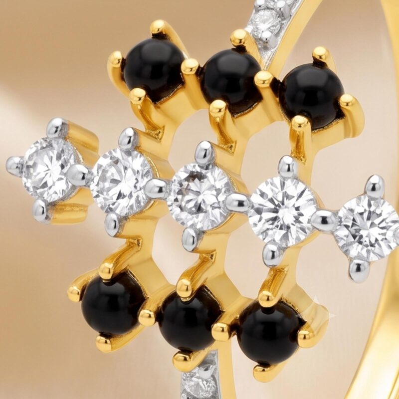 Alternative view of Natural Diamond Mangalsutra Ring 18K Gold | Bafleh Jewellery