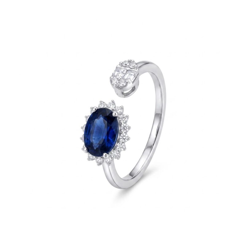 Alternative view of Sapphire Royale Natural Sapphire Ring with Natural Diamonds