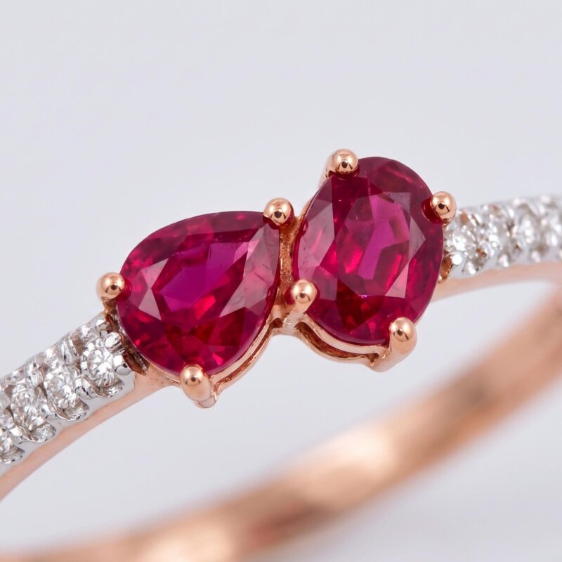 Alternative view of Elegance in Every Detail Natural Ruby Diamond Ring