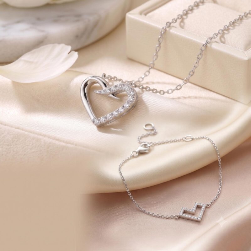 Elegant Together, Beautiful Forever – Diamond Necklace & Bracelet Combo