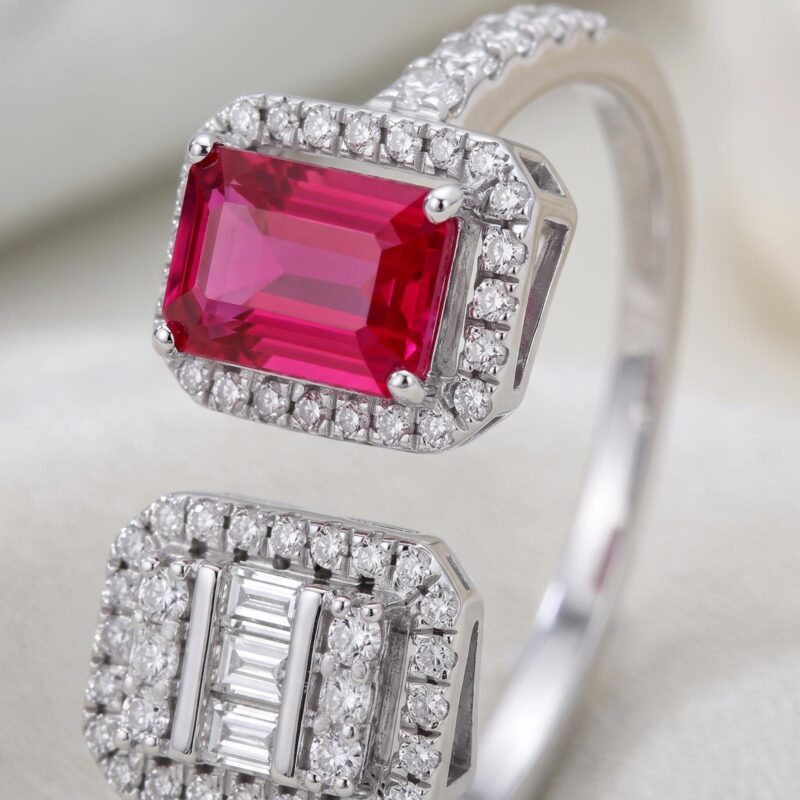 Alternative view of 18K Gold Natural Ruby & Natural Diamond Statement Ring