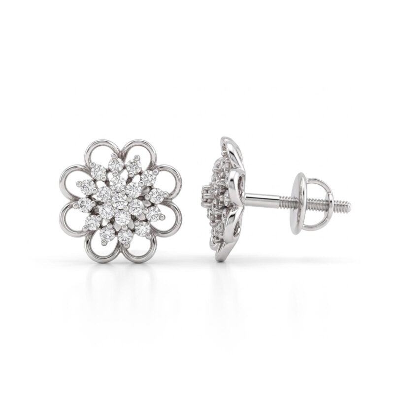Premium Gold Earrings with Natural Diamonds