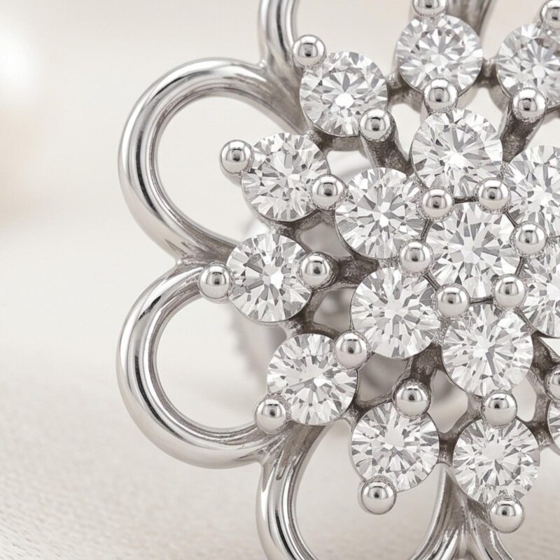 Alternative view of Premium Gold Earrings with Natural Diamonds