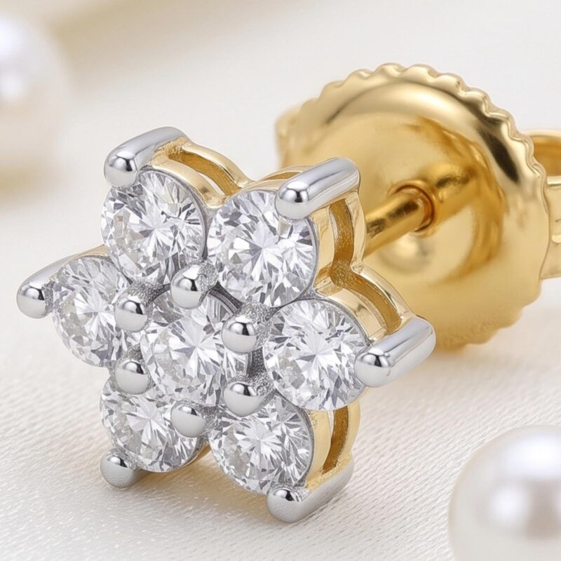 Alternative view of Elegant Diamond Earrings in 14K Gold  from Bafleh Jewellery