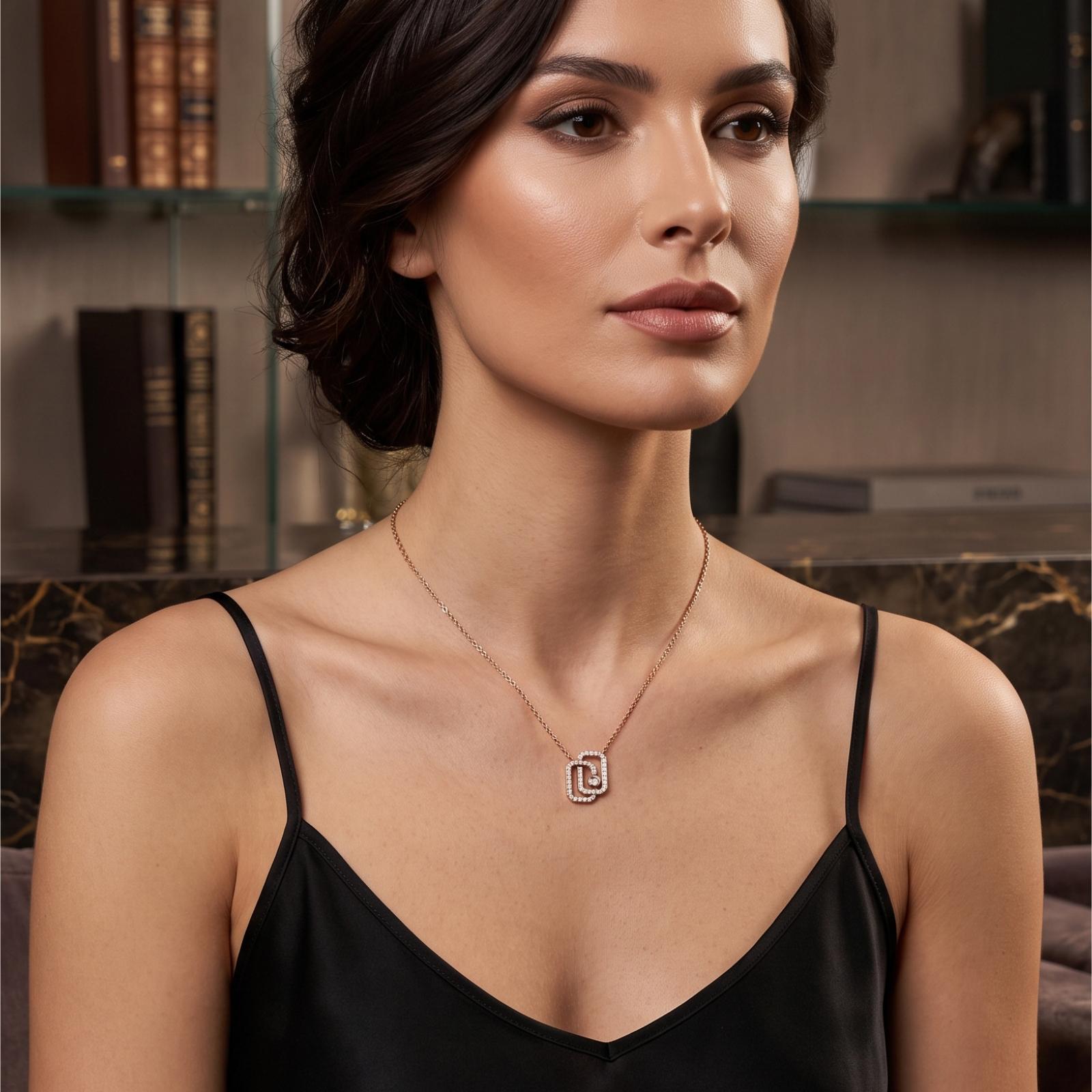 Timeless 18K Gold Diamond Pendant with Chain Perfect for Celebrations Romantic Gifting and Elegant Everyday Wear from Bafleh Jewellery - Image 3