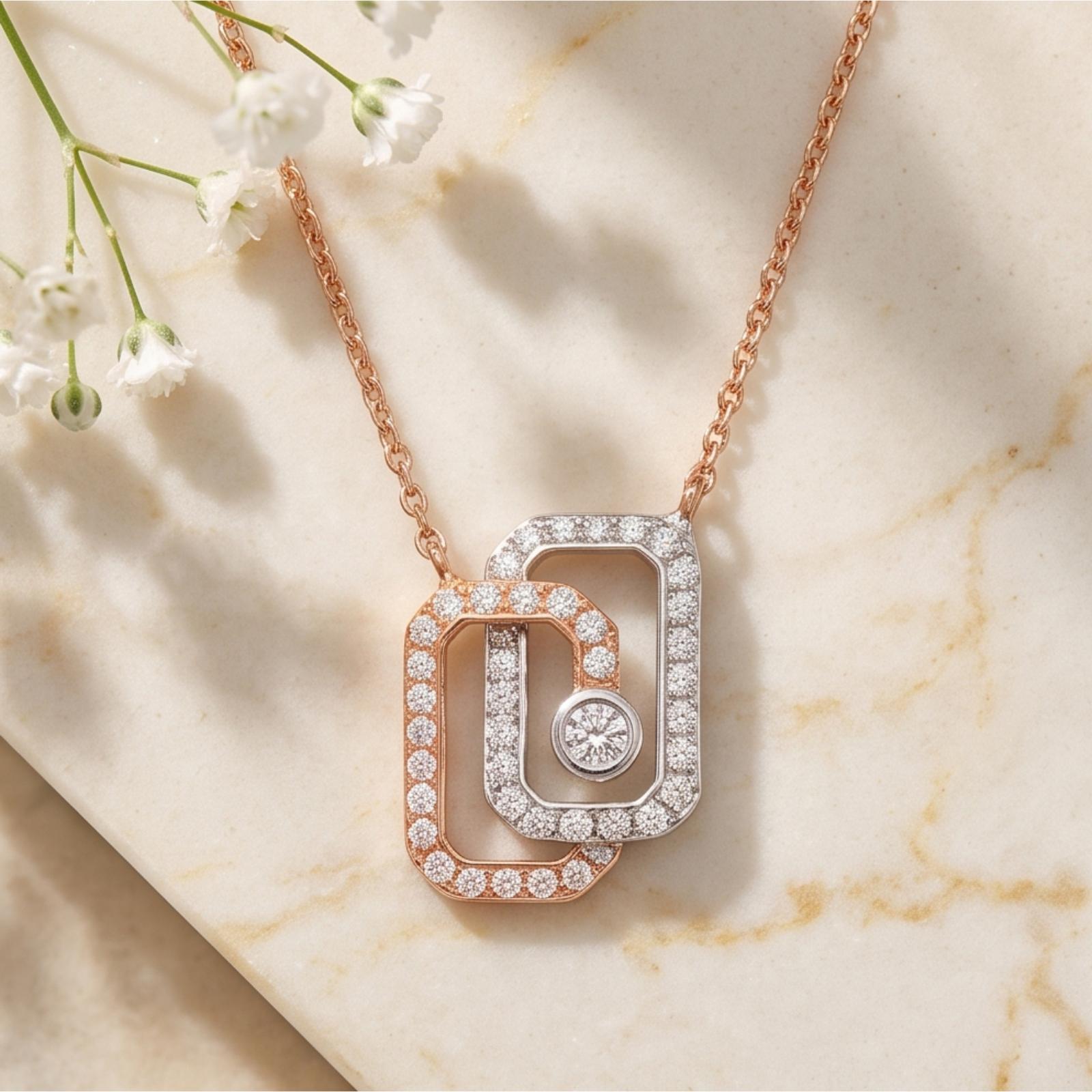 Timeless 18K Gold Diamond Pendant with Chain Perfect for Celebrations Romantic Gifting and Elegant Everyday Wear from Bafleh Jewellery - Image 4