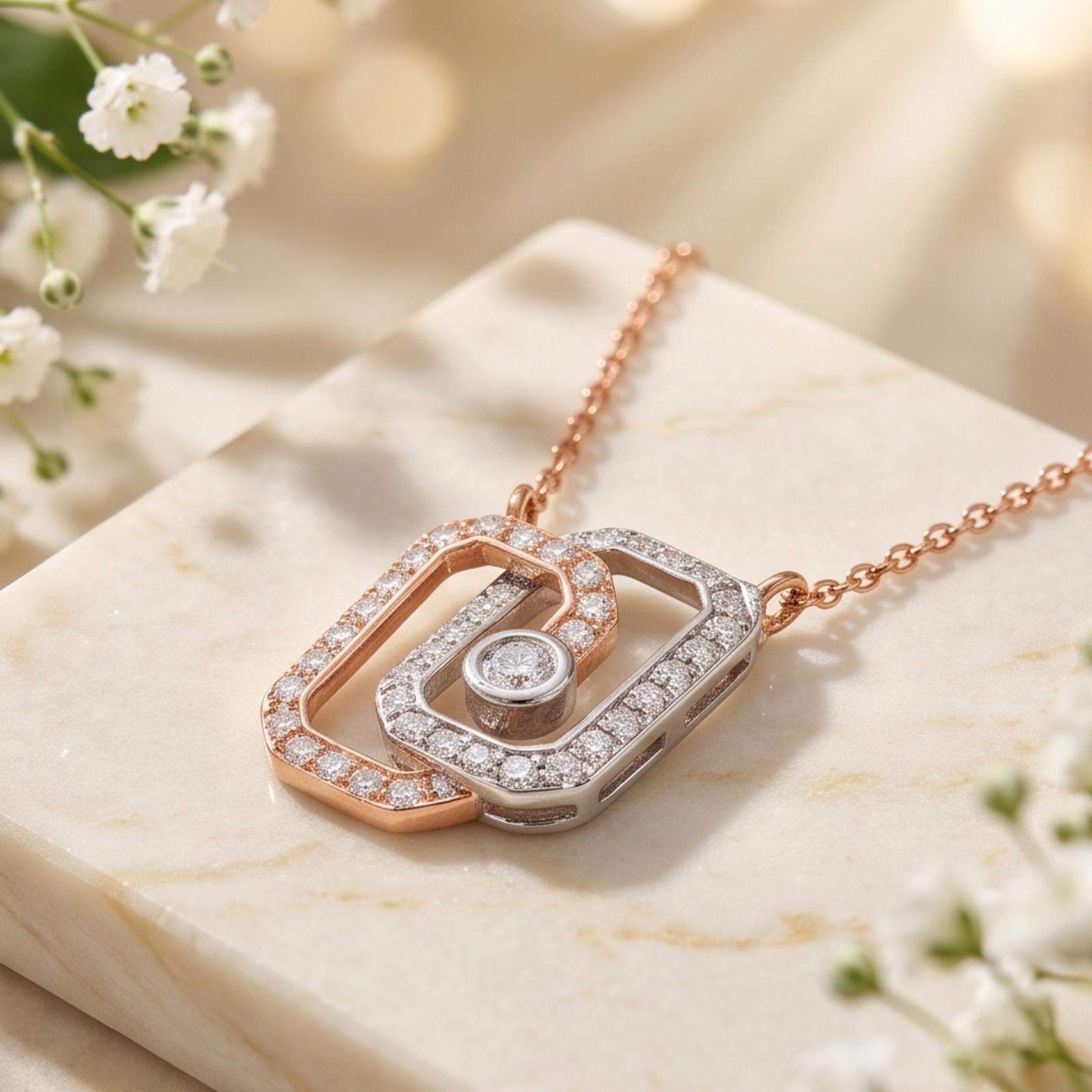 Timeless 18K Gold Diamond Pendant with Chain Perfect for Celebrations Romantic Gifting and Elegant Everyday Wear from Bafleh Jewellery - Image 5