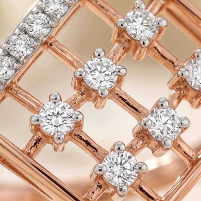 Alternative view of Lightweight 18K Gold Ring Adorned With Natural Diamonds From Bafleh Jewellery