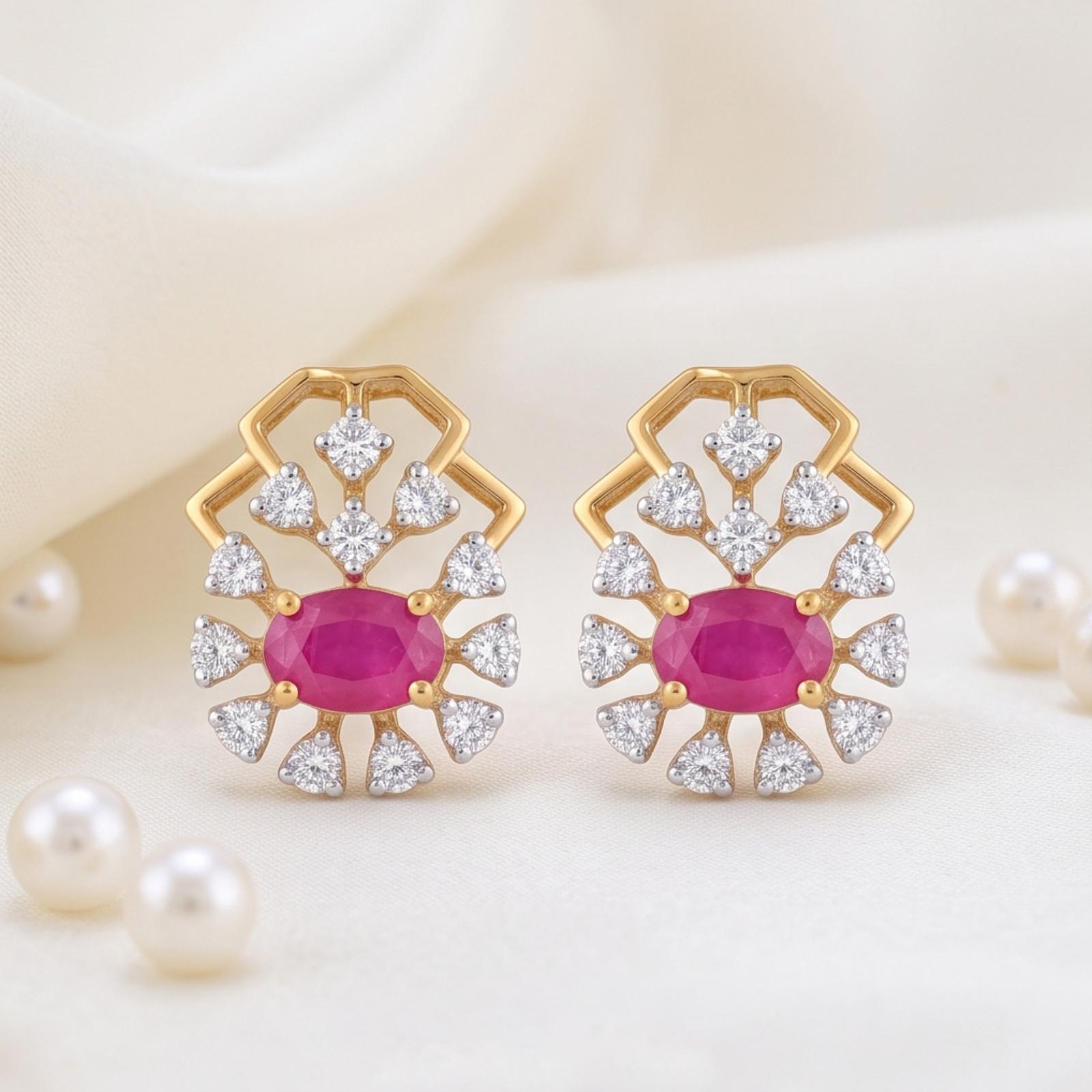 18K Gold & Natural Diamond Earrings for Everyday Luxury - Image 4
