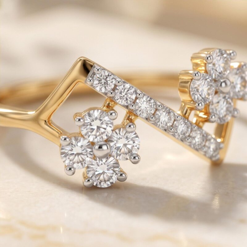 Alternative view of Elegant Everyday 18K Gold Ring Featuring Brilliant Natural Diamond Accents