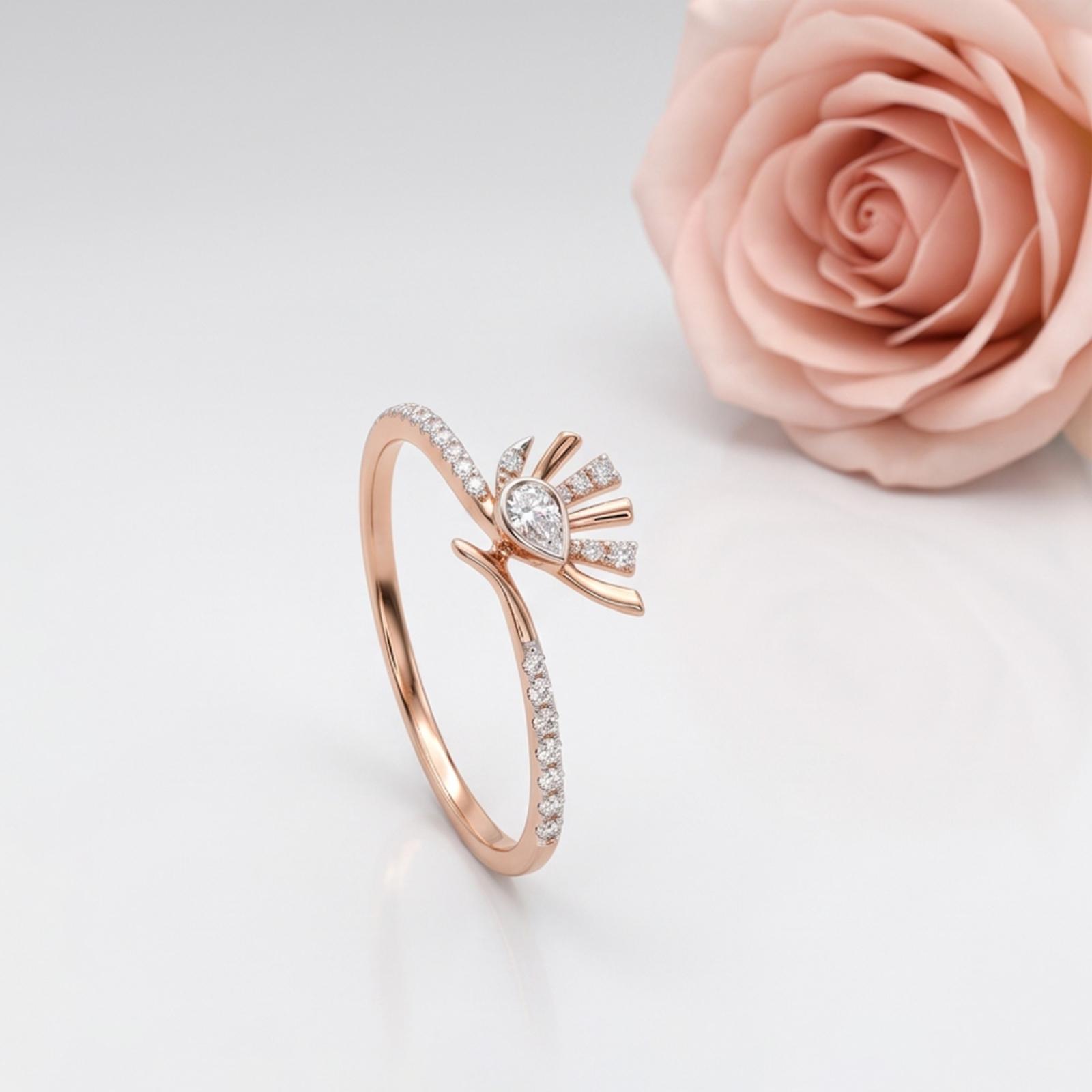 Exquisite Lightweight 18K Gold Natural Diamond Ring For Elegant Gifting - Image 6