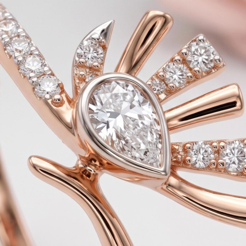 Alternative view of Exquisite Lightweight 18K Gold Natural Diamond Ring For Elegant Gifting