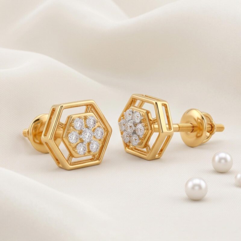 18K Gold Earrings from Bafleh Jewellery