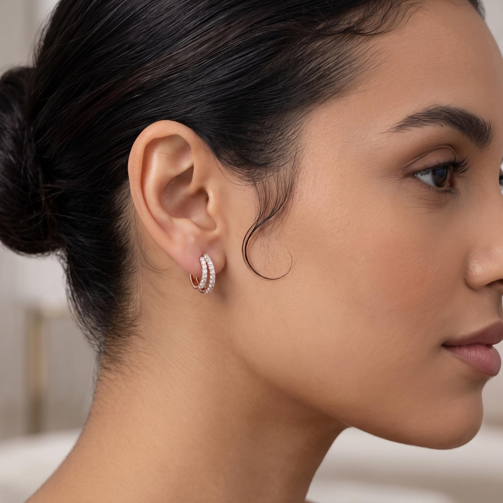 14K Gold & Diamond Earrings from Bafleh Jewellery - Image 3