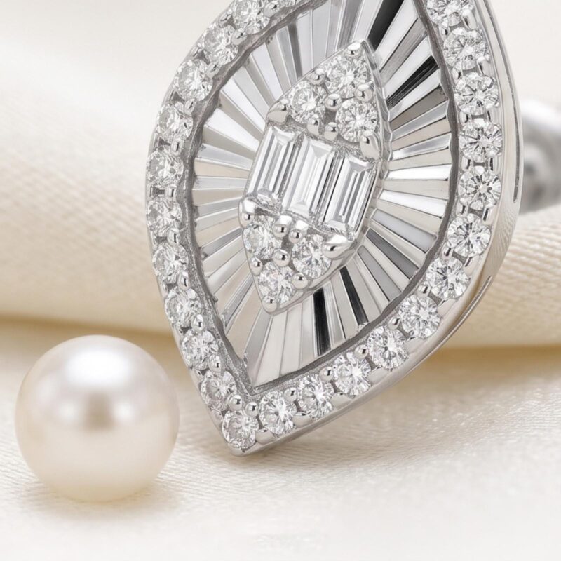 Alternative view of Luxury Diamond Accented 18K Gold Earrings