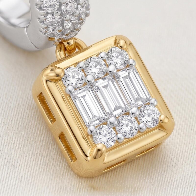Alternative view of 18K Gold Diamond Earrings for Timeless Beauty