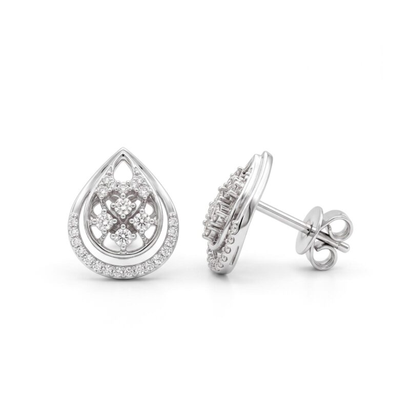 18K Gold Diamond Earrings for a Graceful Look