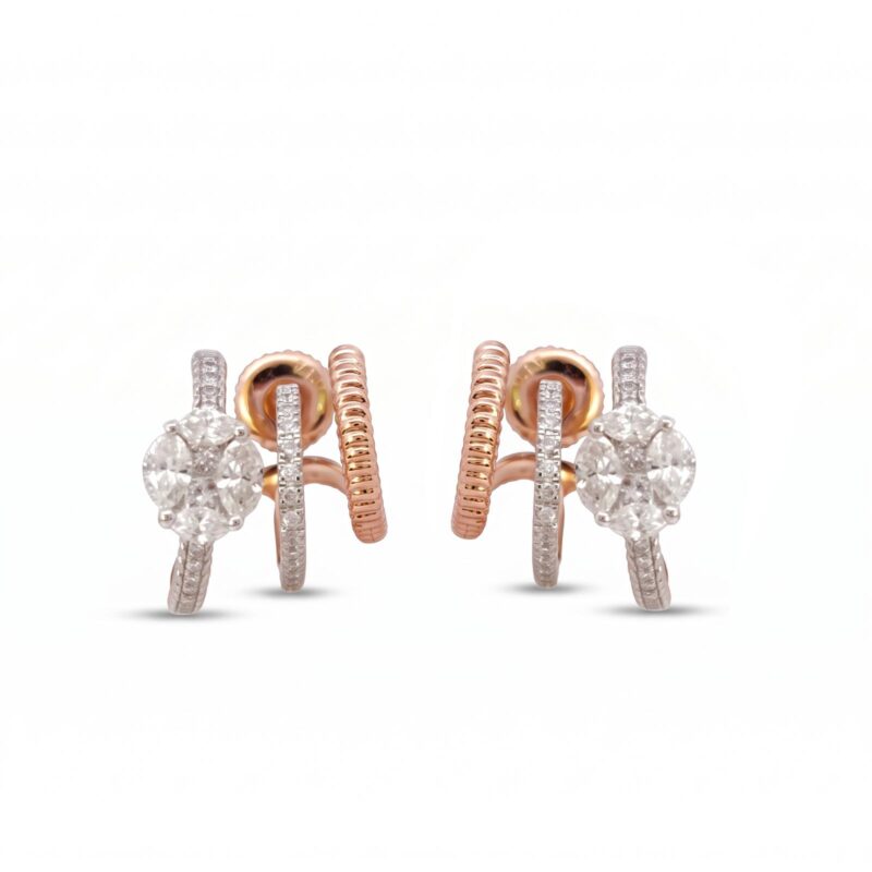 Alternative view of Elegant Diamond Earrings  in 14K Gold Jewellery
