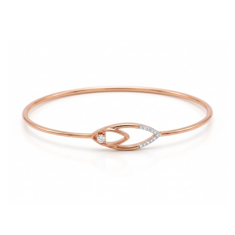 Elegant Diamond Bangle Crafted in Fine Gold with Brilliant Diamonds by Bafleh Jewellery