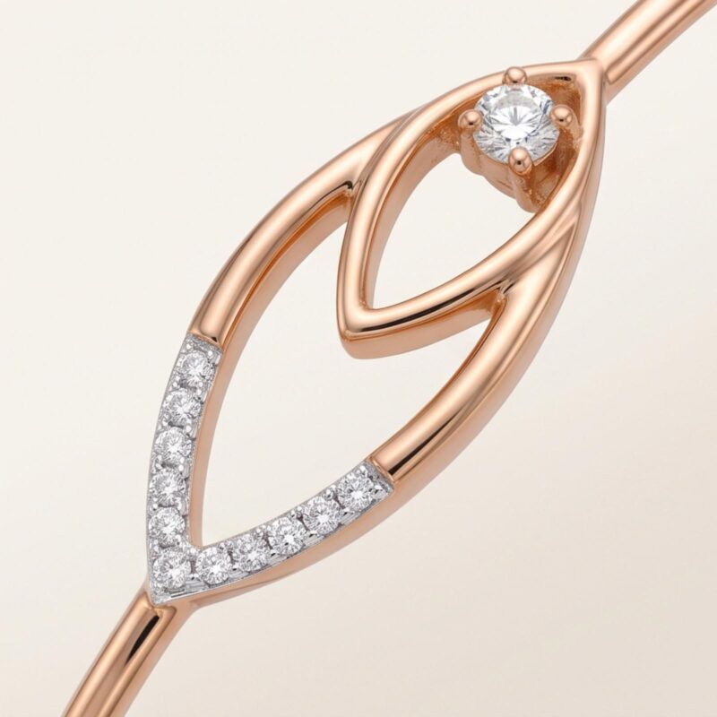 Alternative view of Elegant Diamond Bangle Crafted in Fine Gold with Brilliant Diamonds by Bafleh Jewellery