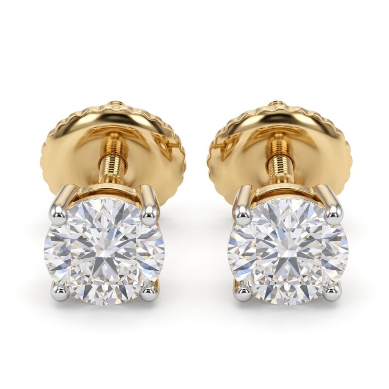 Brilliant Natural Diamond Earrings in 18K Gold