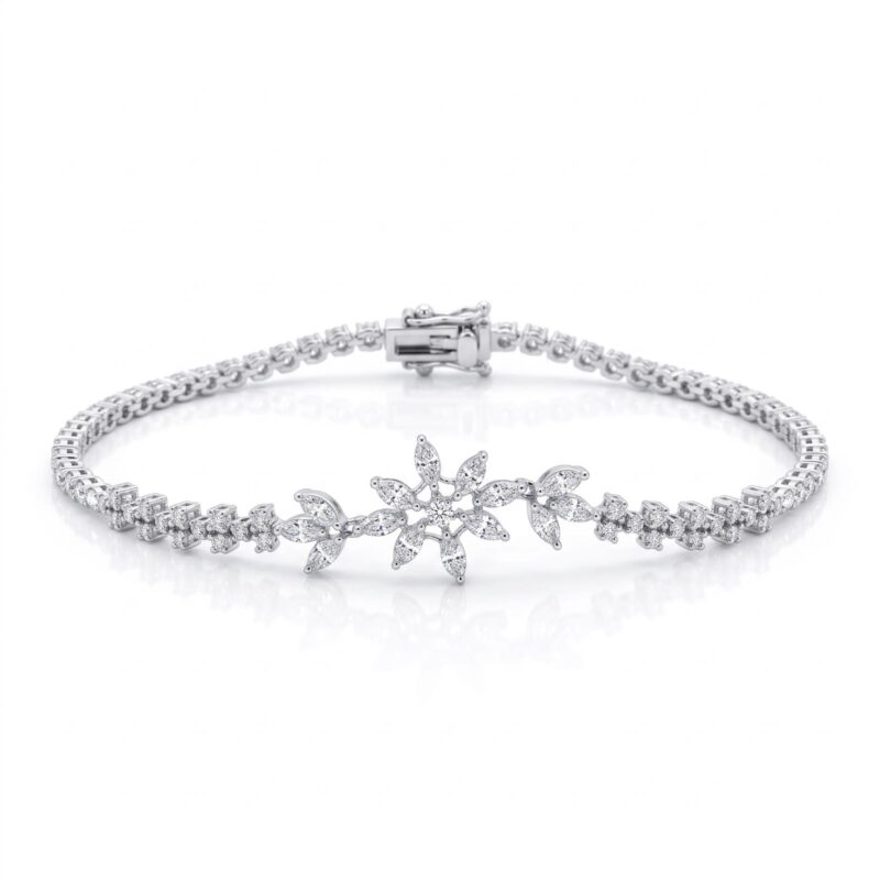 Exquisite 18K Gold and Lab Grown Diamond Bracelet Showcasing Timeless Luxury by Bafleh Jewellery