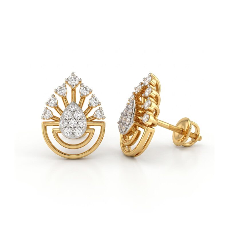 Luxury Gold & Diamond Earrings from Bafleh Jewellery