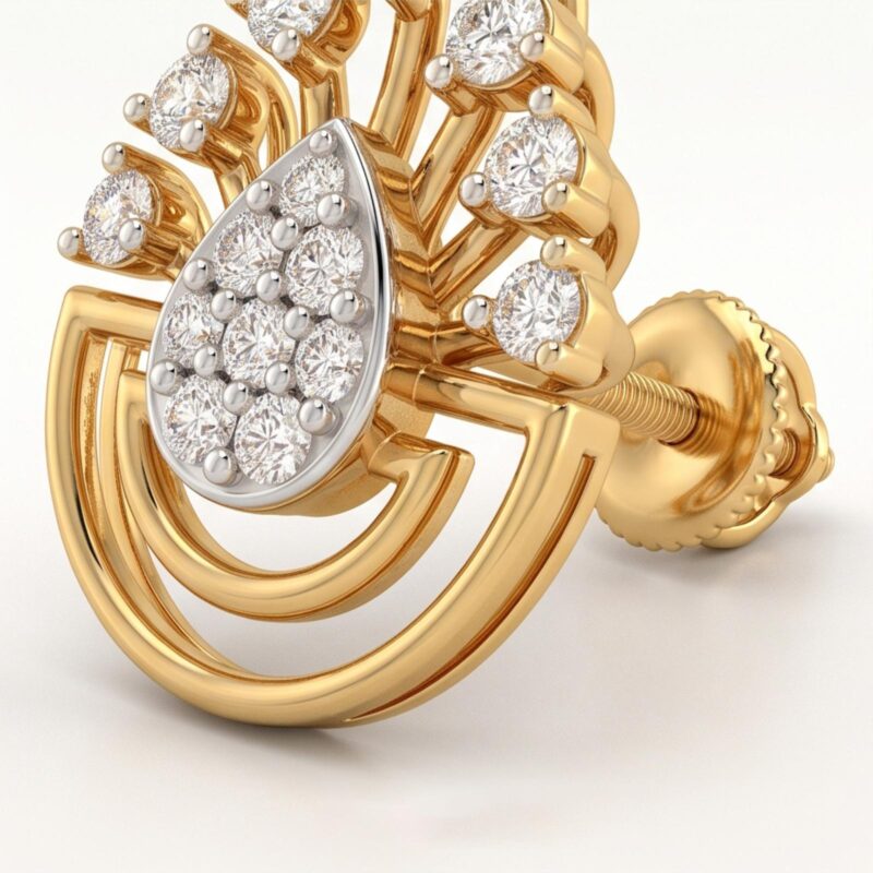 Alternative view of Luxury Gold & Diamond Earrings from Bafleh Jewellery