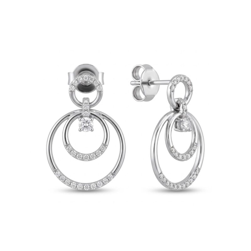 Sophisticated 18K Gold Diamond Earrings