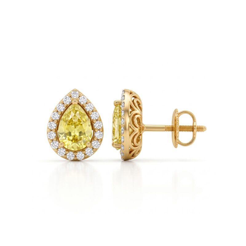 Elegant 18K Gold Earrings with Diamonds