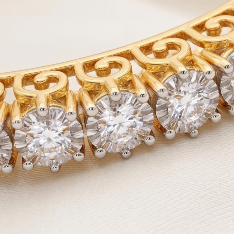 Alternative view of Classic Diamond Bangle in Fine Gold Offering Elegant Style and Brilliant Radiance by Bafleh Jewellery