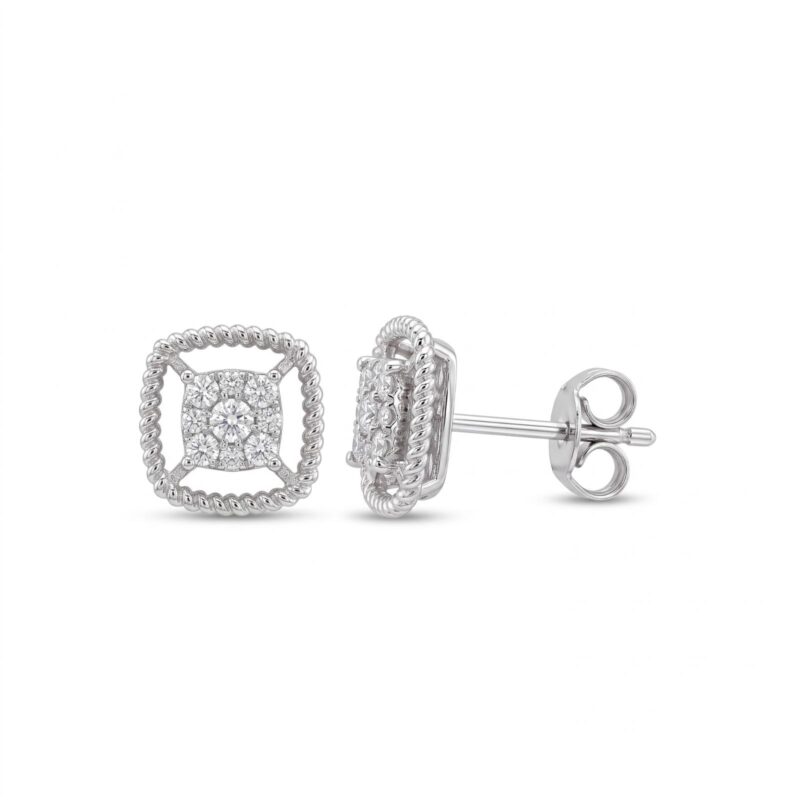 Exquisite 18K Gold & Natural Diamond Earrings