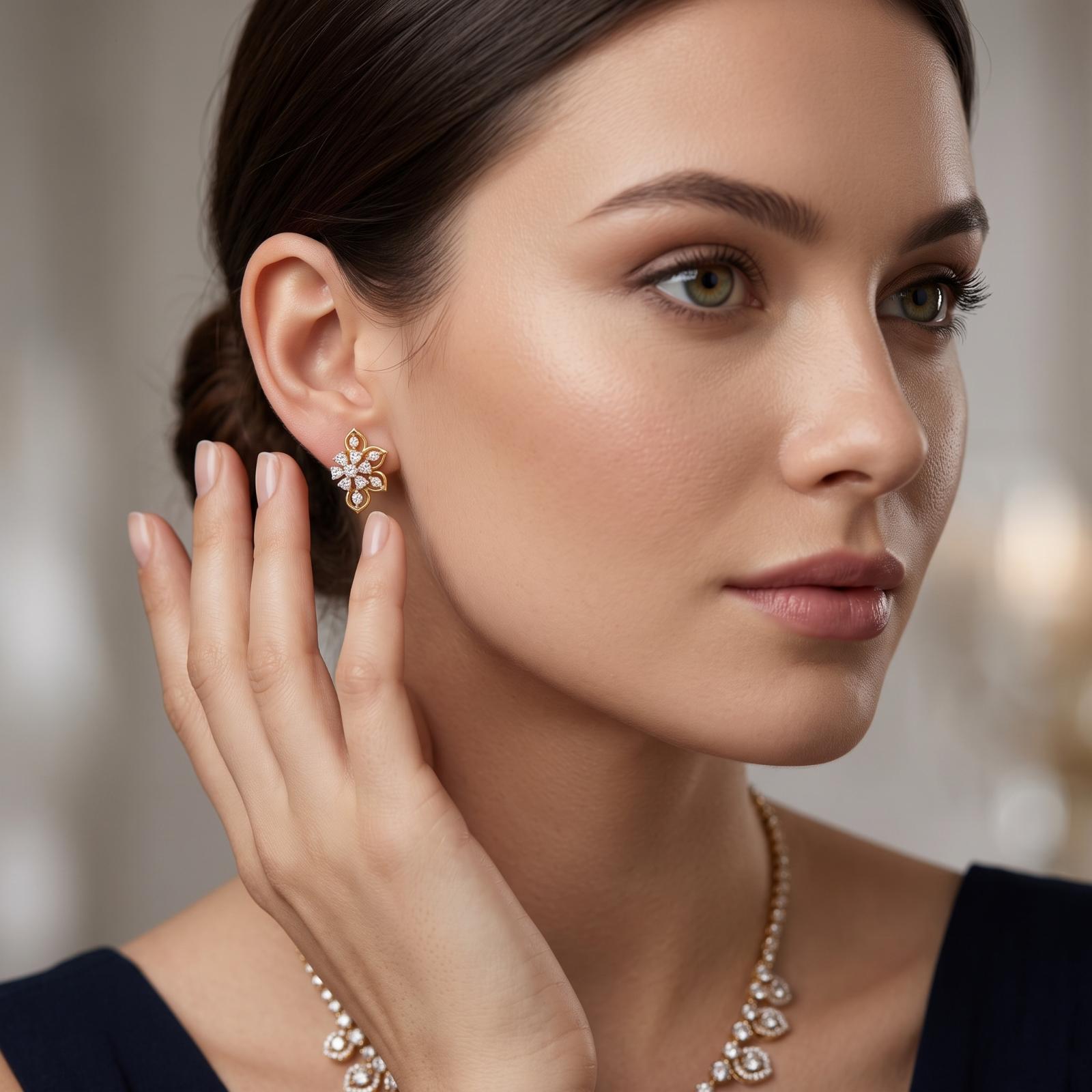 Elegant Diamond Earrings Crafted in 18K Gold - Image 3