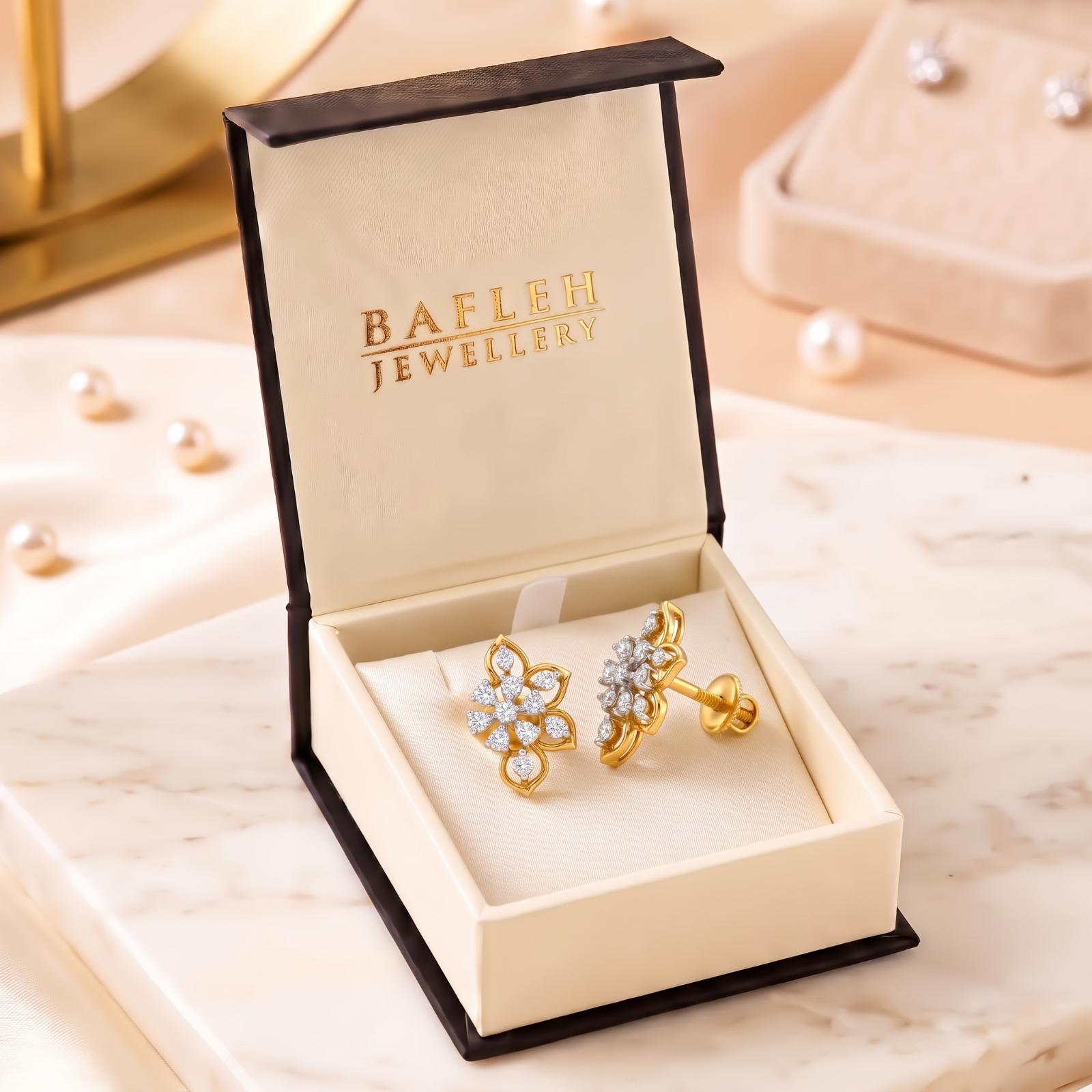 Elegant Diamond Earrings Crafted in 18K Gold - Image 6