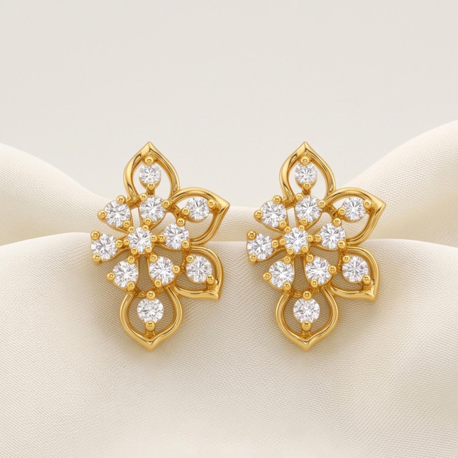 Elegant Diamond Earrings Crafted in 18K Gold - Image 5