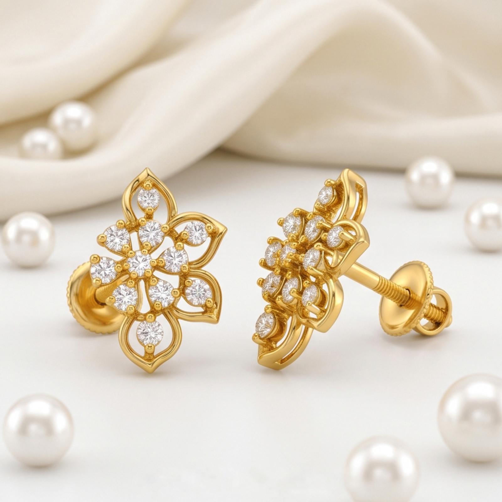 Elegant Diamond Earrings Crafted in 18K Gold - Image 4