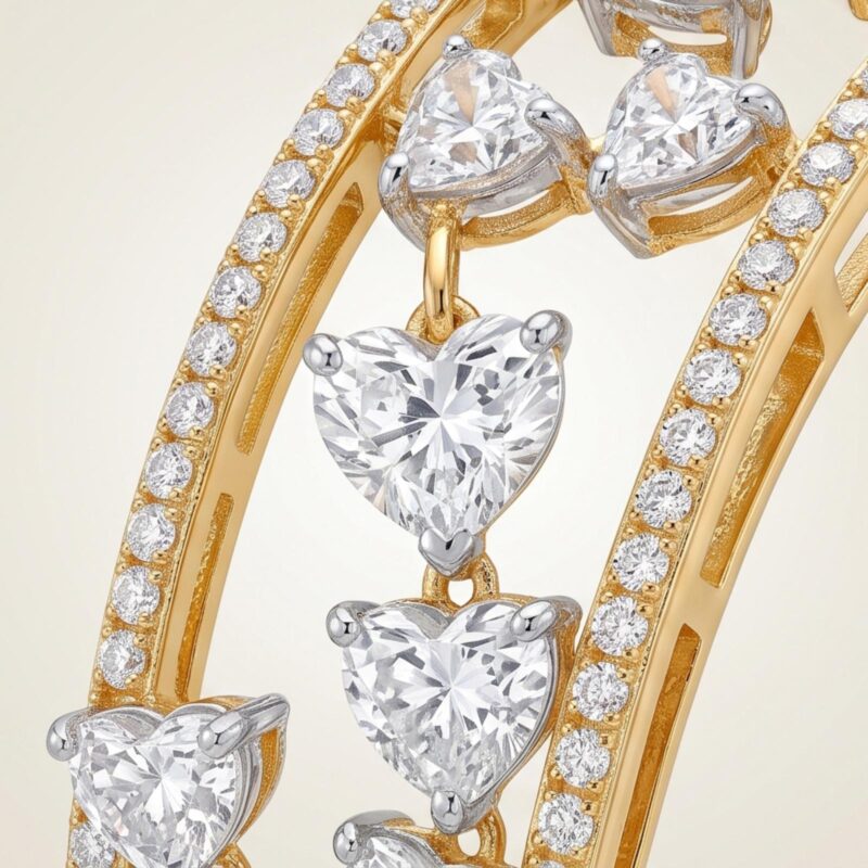 Alternative view of Elegant Diamond Bangle in Premium Gold Crafted with Timeless Beauty and Sophisticated Diamond Detailing by Bafleh Jewellery