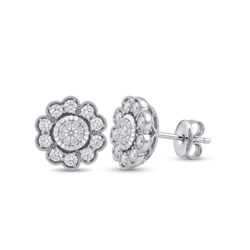 18K Gold Diamond Drop Earrings
