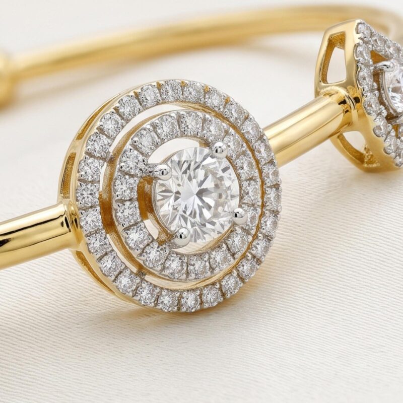 Alternative view of Stunning Diamond Bangle Crafted in Premium Gold with Radiant Diamond Accents by Bafleh Jewellery