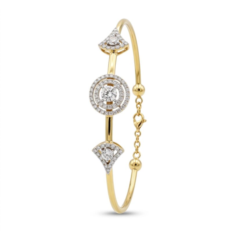 Stunning Diamond Bangle Crafted in Premium Gold with Radiant Diamond Accents by Bafleh Jewellery
