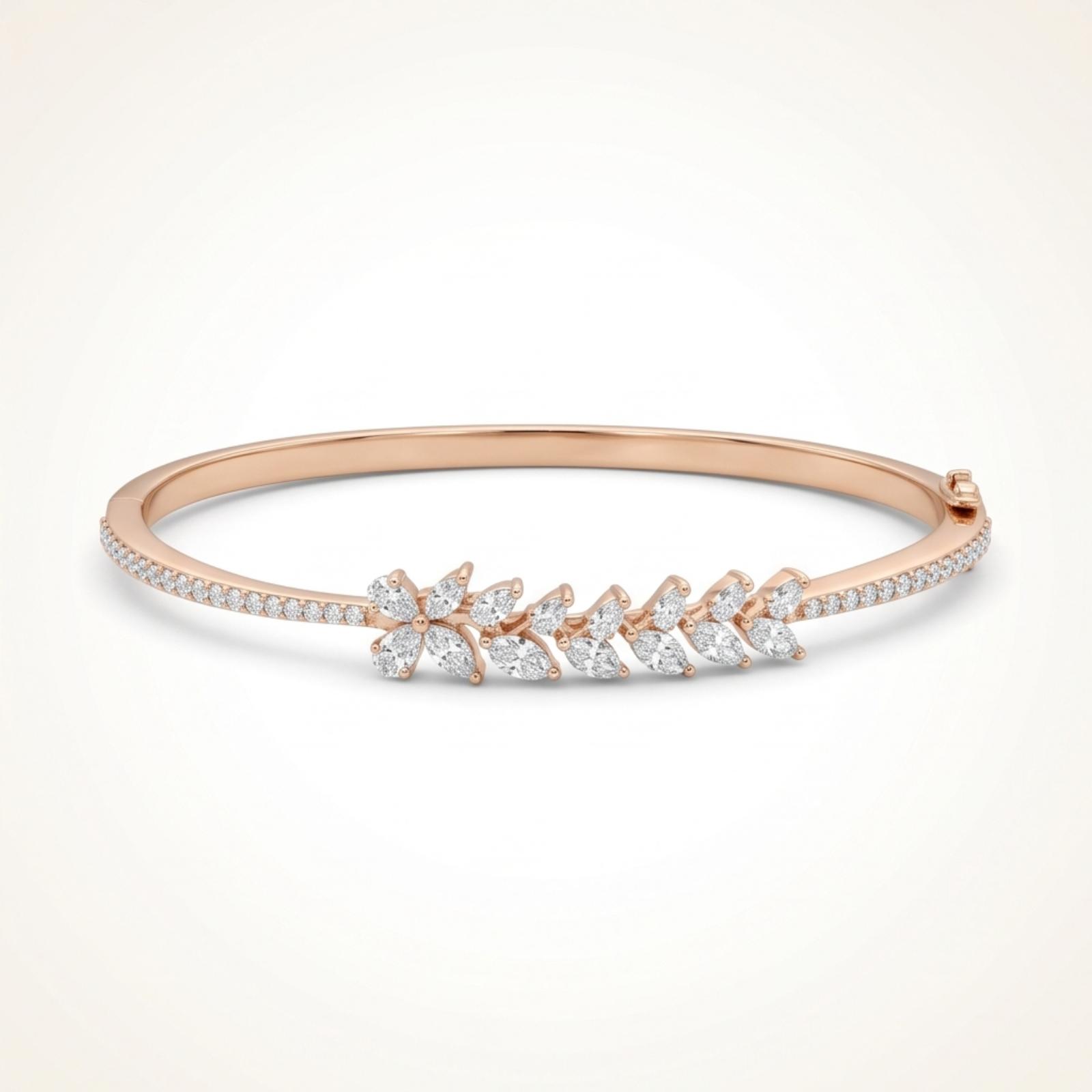 Premium Diamond Bangle Designed with Brilliant Stones and Elegant Gold Finish by Bafleh Jewellery - Image 5