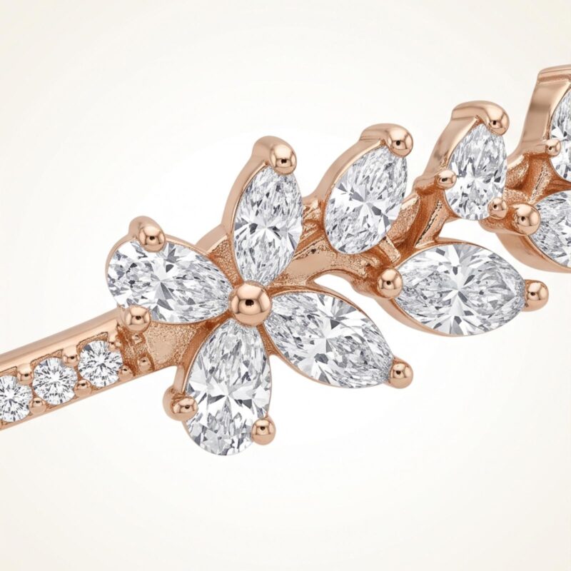 Alternative view of Premium Diamond Bangle Designed with Brilliant Stones and Elegant Gold Finish by Bafleh Jewellery